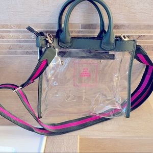 NWOT - Stella Dot clear bag. Gorgeous green and pink adjustable strap.